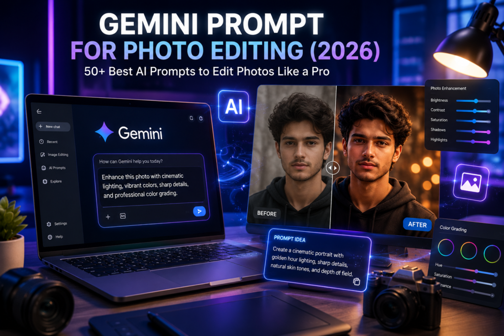 Gemini Prompt for Photo Editing (2026): 50+ Best AI Prompts to Edit Photos Like a Pro